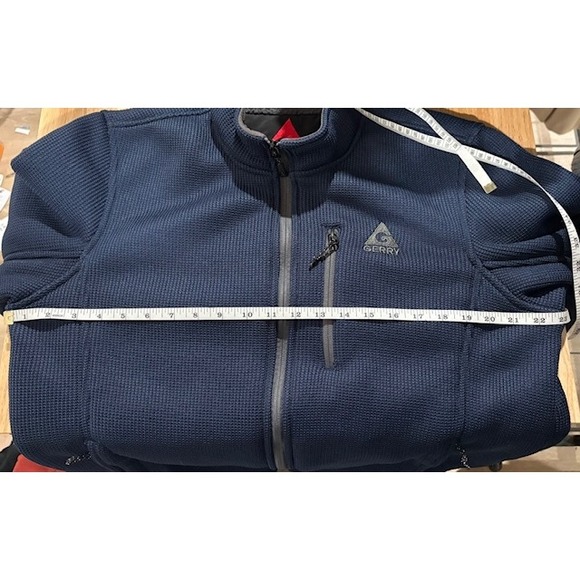 Gerry Mens Full Zip Sherpa Lined Waffle Knit Jacket Navy Blue 1047676 Large - Picture 4 of 4